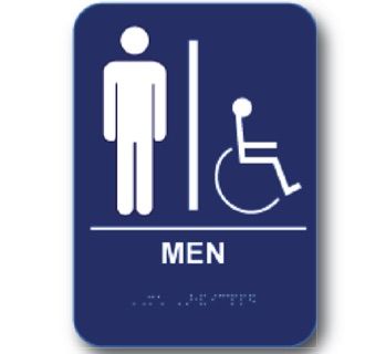 Mens Restroom Sign Blue