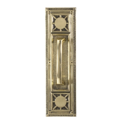 Gothic Church Solid Brass Pull Plate, Brass Accents A04-P5841 